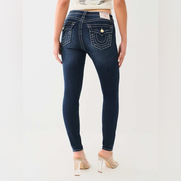 True Religion Denim - True religion Jennie Big T Mid Rise Curvy Skinny Jean flap pockets Y2K